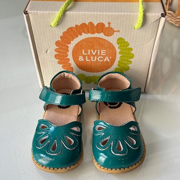 Livie & Luca Shoes Livie And Luca Dark Green Patent Classic Petal